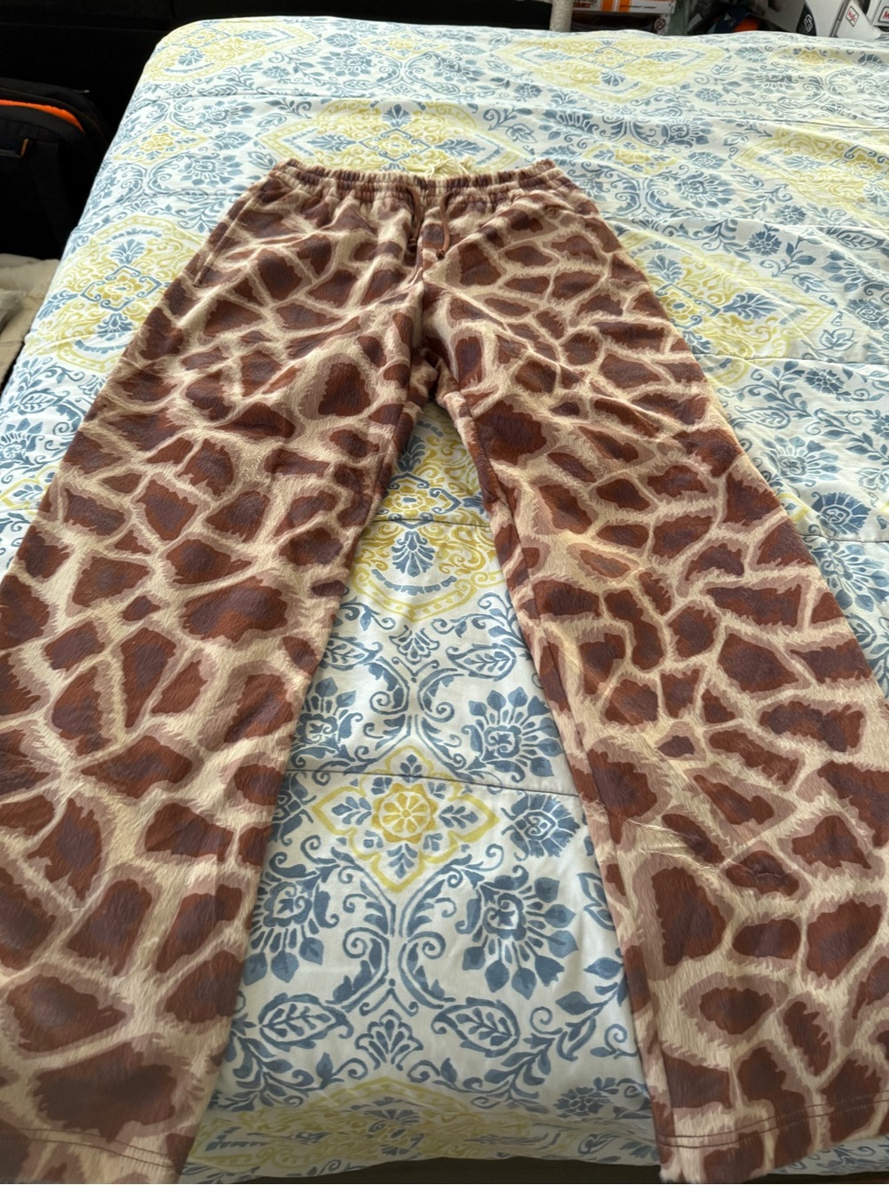 Denim Tears Giraffe Print Cozy Lounge Pants - Brown & Cream